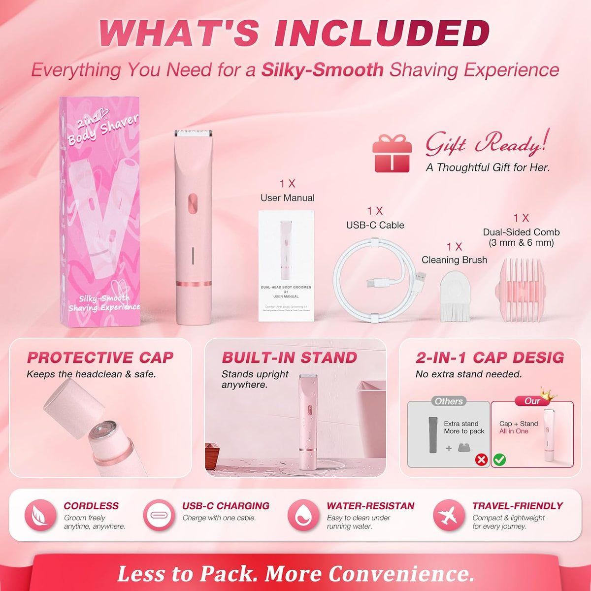 All-in-One Electric Trimmer for Face, Body & Bikini Area ماكينة تشذيب كهربائية متعددة الاستخدامات للوجه والجسم ومنطقة البكيني