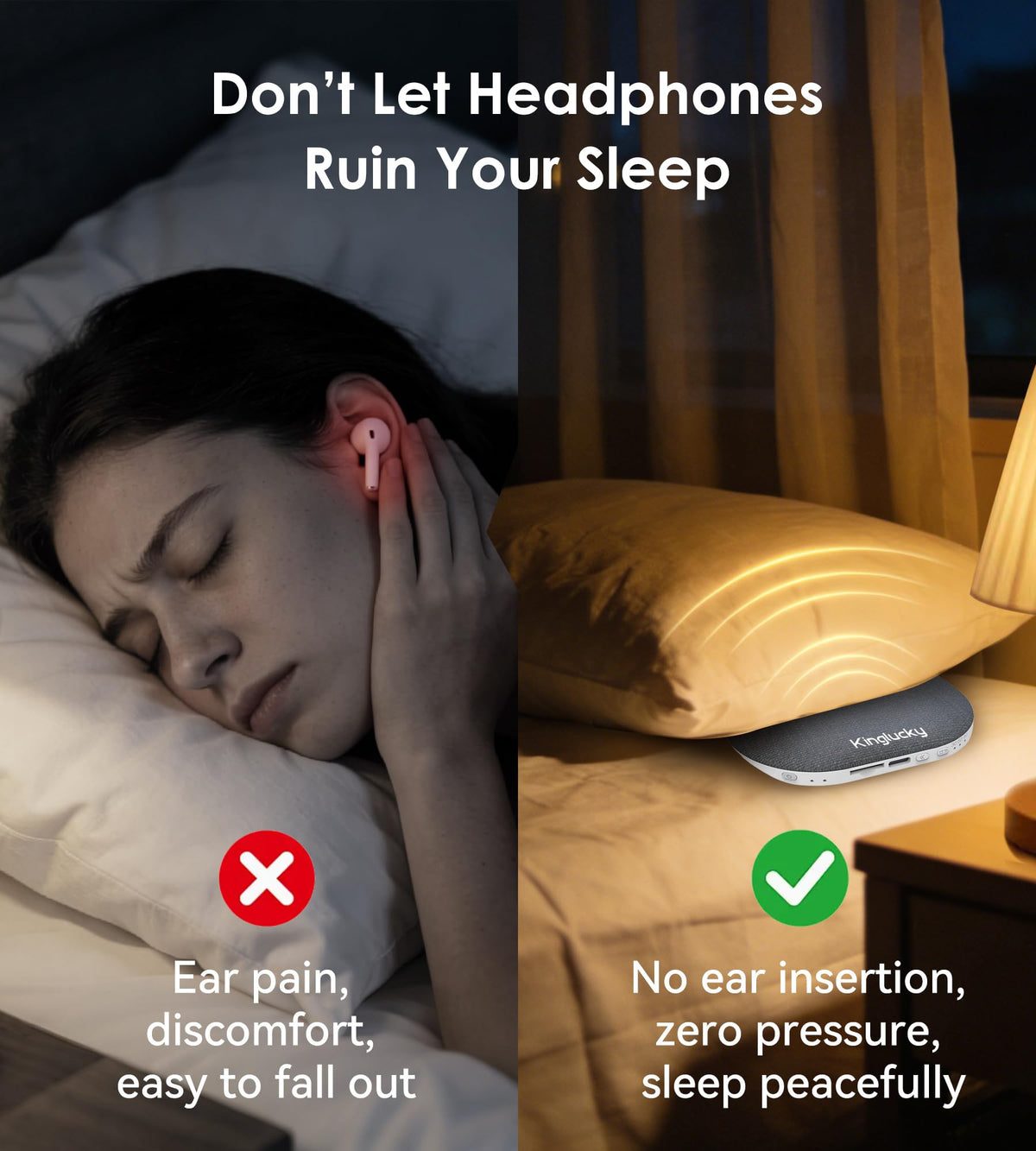 Bluetooth Pillow Speaker for Sleeping