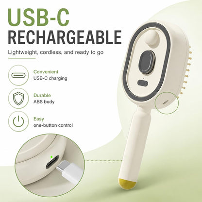 Steam Brush | Rechargeable Detangling Tool with Oil