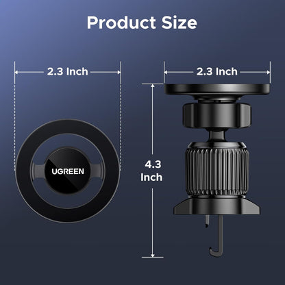 UGREEN MagSafe Car Phone Holder – One-Hand Auto Lock & 360° Rotation حامل هاتف UGREEN للسيارة بتقنية MagSafe – قفل تلقائي بيد واحدة ودوران 360°