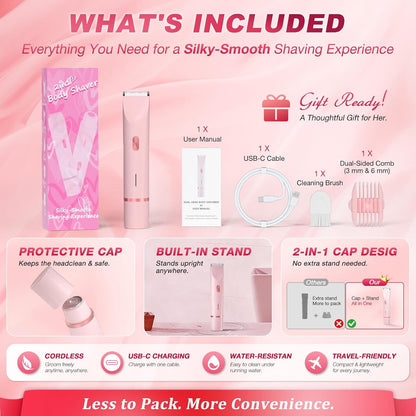 All-in-One Electric Trimmer for Face, Body & Bikini Area ماكينة تشذيب كهربائية متعددة الاستخدامات للوجه والجسم ومنطقة البكيني