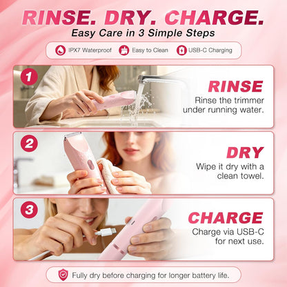 All-in-One Electric Trimmer for Face, Body & Bikini Area ماكينة تشذيب كهربائية متعددة الاستخدامات للوجه والجسم ومنطقة البكيني