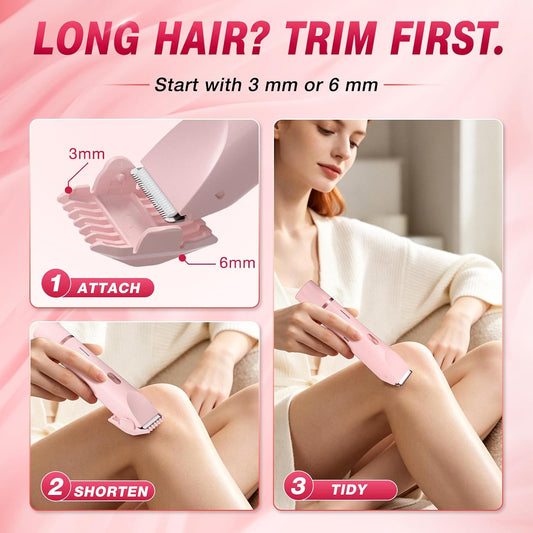 All-in-One Electric Trimmer for Face, Body & Bikini Area ماكينة تشذيب كهربائية متعددة الاستخدامات للوجه والجسم ومنطقة البكيني