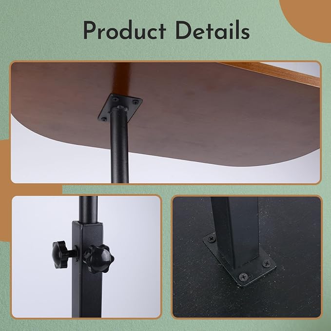 360° Swivel C-Shaped Sofa Side Table | طاولة جانبية للكنبة بتصميم C ودوران 360
