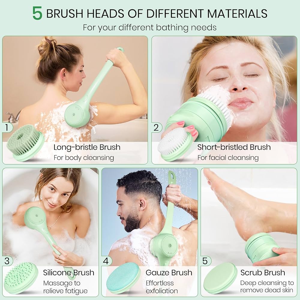 Electric 5-in-1 Body Shower Scrubber Brush