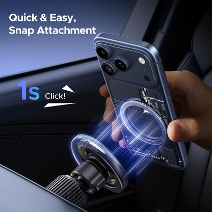 UGREEN MagSafe Car Phone Holder – One-Hand Auto Lock & 360° Rotation حامل هاتف UGREEN للسيارة بتقنية MagSafe – قفل تلقائي بيد واحدة ودوران 360°