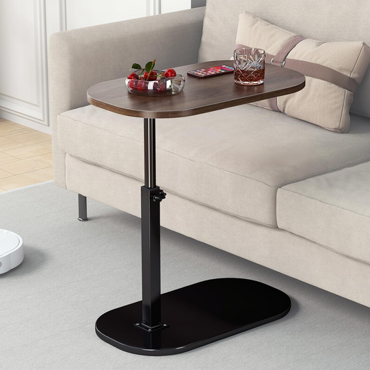 360° Swivel C-Shaped Sofa Side Table | طاولة جانبية للكنبة بتصميم C ودوران 360